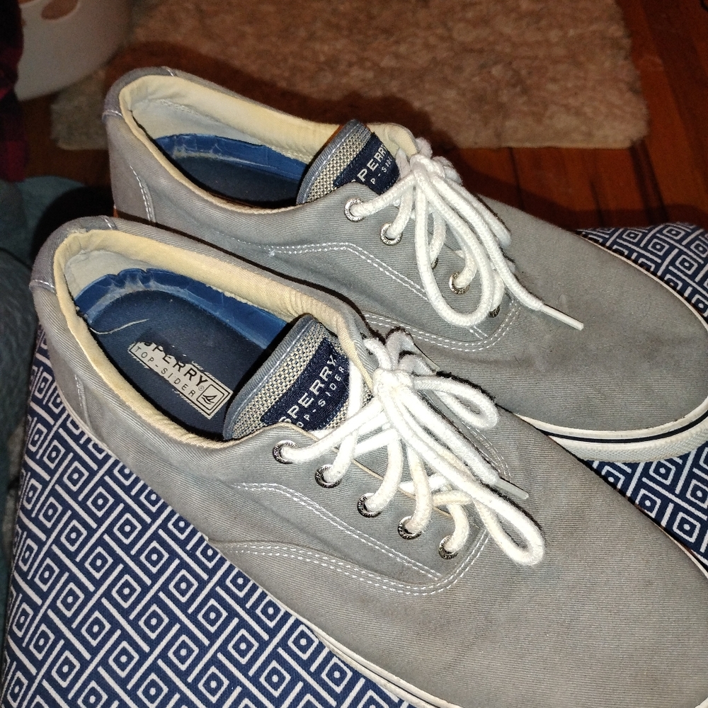 Sperry Top-Sider Striper Taupe Casul Boat Shoe (Mens 11) Casual Lace Sneaker